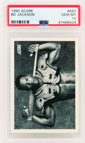 Bo Jackson 1990 Score Baseball #697 B&W Bat On Shoulder Pads Card - PSA 10 GEM MINT - PS1BJ90S1 - Bo Jackson 1990 Score Baseball #697 B&W Bat On Shoulder Pads Card - PSA 10 GEM MINT product image
