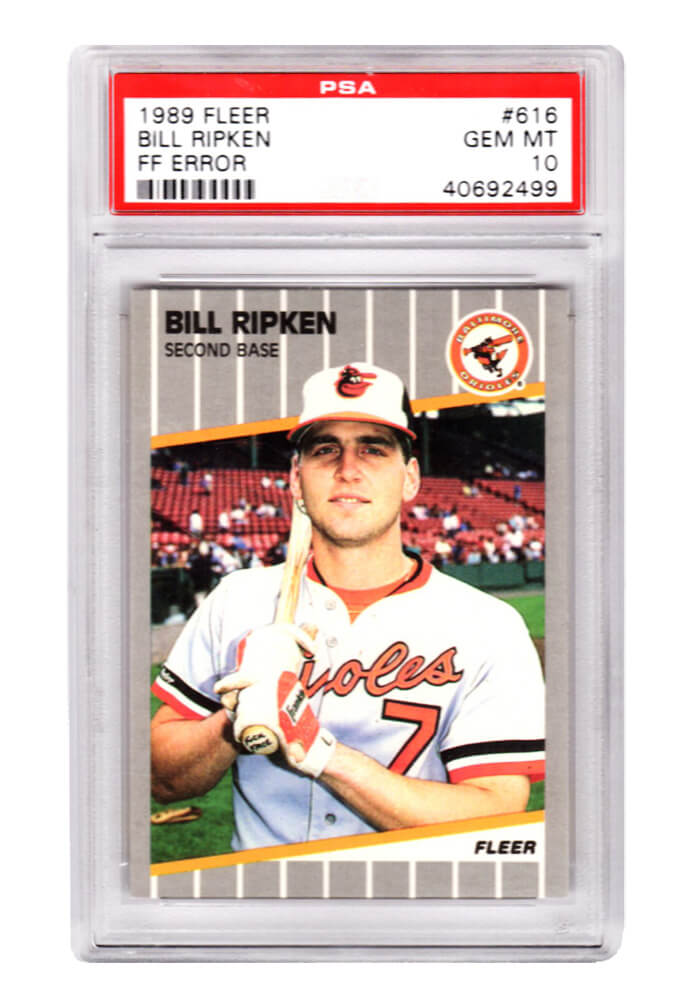 Bill Ripken (Baltimore Orioles) 1989 Fleer Baseball #616 FF Error Card - PSA 10 GEM MINT - PS1BR89F1 - Bill Ripken (Baltimore Orioles) 1989 Fleer Baseball #616 FF Error Card - PSA 10 GEM MINT product image
