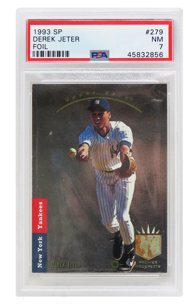 Derek Jeter (New York Yankees) 1993 SP Foil Baseball RC Rookie Card #279 (PSA 7 NM) (D) - PS1DJ93FD - Derek Jeter (New York Yankees) 1993 SP Foil Baseball RC Rookie Card #279 (PSA 7 NM) (D) product image