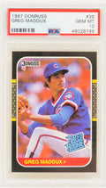Greg Maddux (Chicago Cubs) 1987 Donruss Baseball #36 RC Rated Rookie Card - PSA 10 GEM MINT - PS1GM87D1 - Greg Maddux (Chicago Cubs) 1987 Donruss Baseball #36 RC Rated Rookie Card - PSA 10 GEM MINT product image