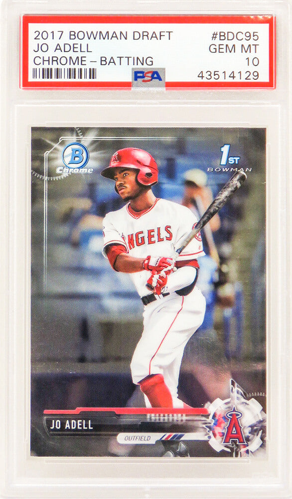 Jo Adell (Los Angeles Angels) 2017 Bowman Chrome Baseball #BDC95 RC Rookie Card - PSA 10 GEM MINT - PS1JA17B1 - Jo Adell (Los Angeles Angels) 2017 Bowman Chrome Baseball #BDC95 RC Rookie Card - PSA 10 GEM MINT product image