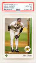 John Smoltz (Atlanta Braves) 1989 Upper Deck Baseball #17 RC Rookie Card - PSA 10 GEM MINT - PS1JS89U1 - John Smoltz (Atlanta Braves) 1989 Upper Deck Baseball #17 RC Rookie Card - PSA 10 GEM MINT product image