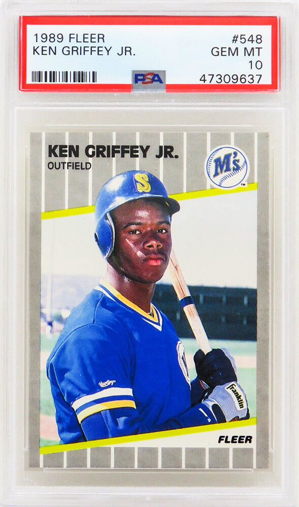 Ken Griffey Jr (Seattle Mariners) 1989 Fleer Baseball #548 RC Rookie Card - PSA 10 GEM MINT - PS1KG89F1 - Ken Griffey Jr (Seattle Mariners) 1989 Fleer Baseball #548 RC Rookie Card - PSA 10 GEM MINT product image