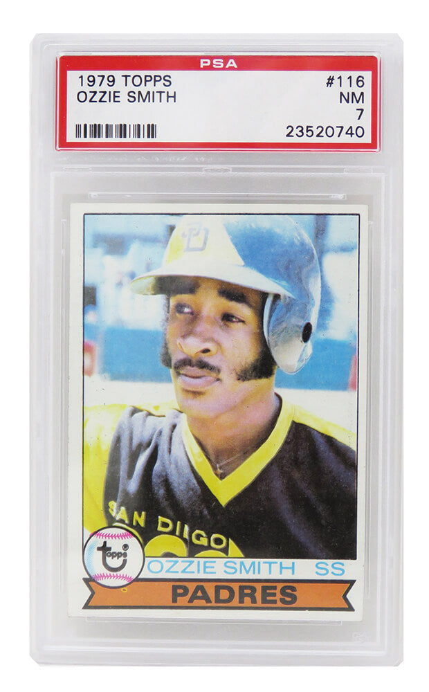 Ozzie Smith (San Diego Padres) 1979 Topps Baseball RC Rookie Card #116 - PSA 7 NM (A) - PS1OS79TA - Ozzie Smith (San Diego Padres) 1979 Topps Baseball RC Rookie Card #116 - PSA 7 NM (A) product image
