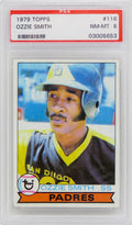 Ozzie Smith (San Diego Padres) 1979 Topps Baseball RC Rookie Card #116 - PSA 8 NM-MT (D) - PS1OS79TD - Ozzie Smith (San Diego Padres) 1979 Topps Baseball RC Rookie Card #116 - PSA 8 NM-MT (D) product image