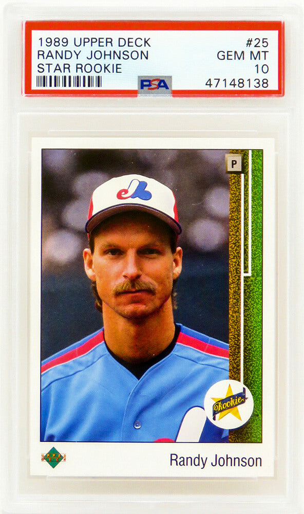 Randy Johnson (Montreal Expos) 1989 Upper Deck Baseball #25 RC Rookie Card - PSA 10 GEM MINT - PS1RJ89U1 - Randy Johnson (Montreal Expos) 1989 Upper Deck Baseball #25 RC Rookie Card - PSA 10 GEM MINT product image