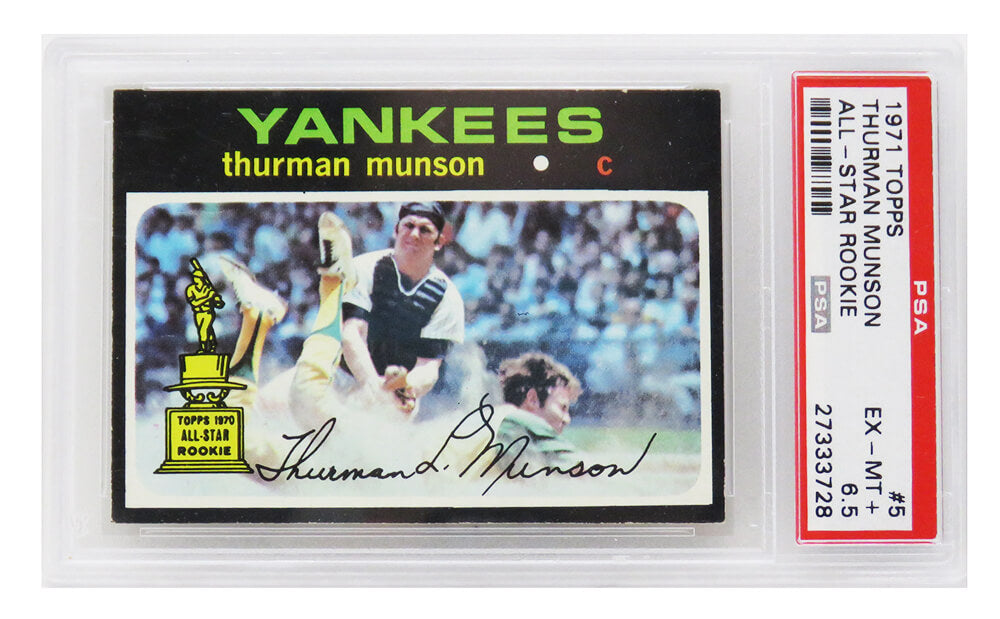Thurman Munson (New York Yankees) 1971 Topps All Star Rookie Card #5 (2nd Year Card) - PSA 6.5 EX-MT+ (F) - PS1TM71TF - Thurman Munson (New York Yankees) 1971 Topps All Star Rookie Card #5 (2nd Year Card) - PSA 6.5 EX-MT+ (F) product image