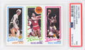 Larry Bird, Magic Johnson & Julius Erving 1980 Topps Scoring Leader RC Card (PSA 7 NM)(New Label)(C) - PS2BJ80T3 - Larry Bird, Magic Johnson & Julius Erving 1980 Topps Scoring Leader RC Card (PSA 7 NM)(New Label)(C) product image