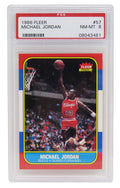 Michael Jordan (Chicago Bulls) 1986 Fleer Basketball #57 RC Rookie Card - PSA 8 NM-MT - PS2MJ86FA - Michael Jordan (Chicago Bulls) 1986 Fleer Basketball #57 RC Rookie Card - PSA 8 NM-MT product image