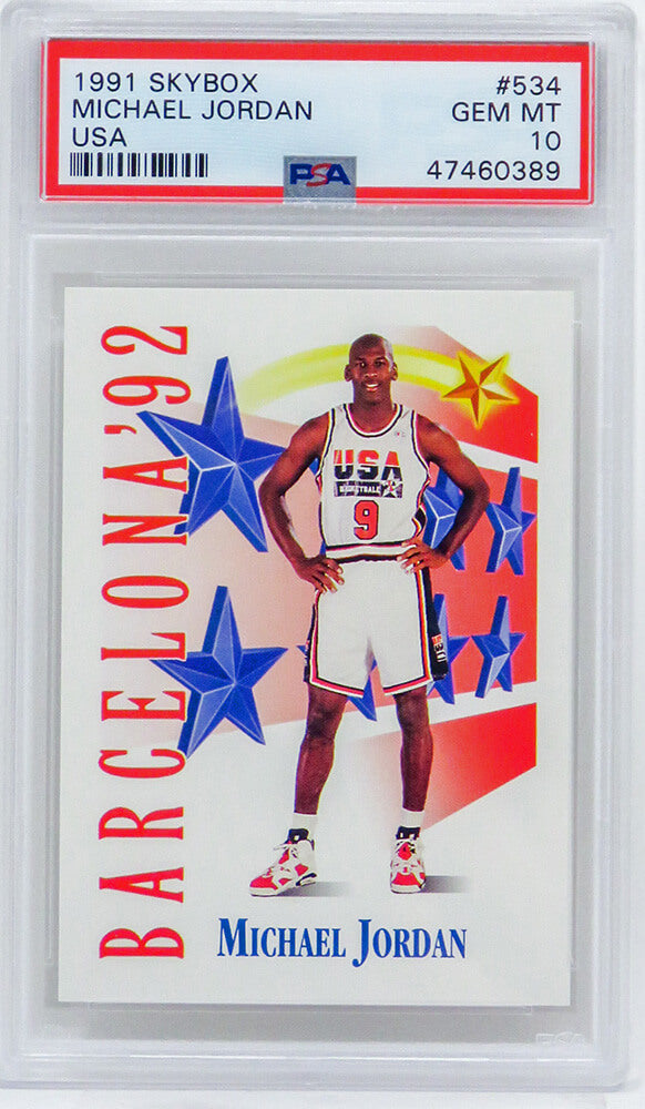 Michael Jordan (Team USA) 1991-92 Skybox Basketball #534 Card - PSA 10 GEM MINT (New Label) - PS2MJ91S4 - Michael Jordan (Team USA) 1991-92 Skybox Basketball #534 Card - PSA 10 GEM MINT (New Label) product image