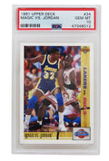 Michael Jordan vs Magic Johnson 1991-92 Upper Deck Basketball #34 Card - PSA 10 GEM MINT (New Label) - PS2MJ91U1 - Michael Jordan vs Magic Johnson 1991-92 Upper Deck Basketball #34 Card - PSA 10 GEM MINT (New Label) product image