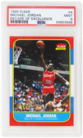 Michael Jordan (Chicago Bulls) 1996 Fleer Basketball (RC Card Image) #4 - PSA 9 MINT (New Label) - PS2MJ96F1 - Michael Jordan (Chicago Bulls) 1996 Fleer Basketball (RC Card Image) #4 - PSA 9 MINT (New Label) product image
