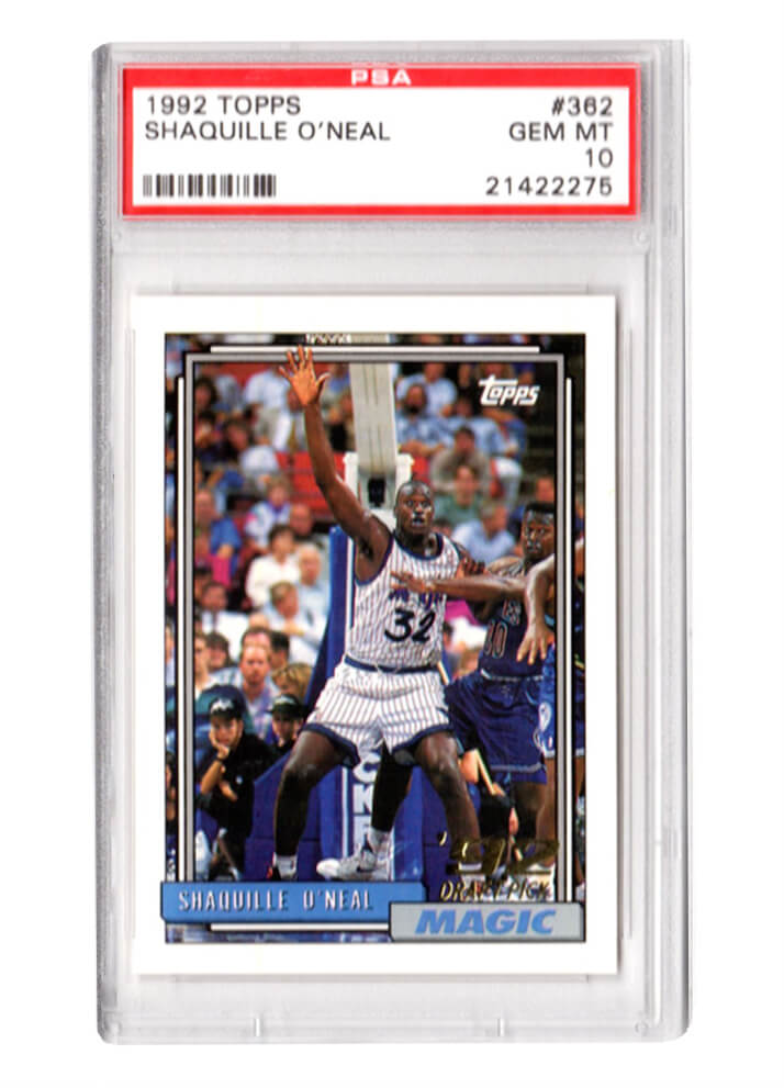 Shaquille O'Neal (Orlando Magic) 1992 Topps Basketball #362 RC Rookie Card - PSA 10 GEM MINT - PS2SO92T1 - Shaquille O'Neal (Orlando Magic) 1992 Topps Basketball #362 RC Rookie Card - PSA 10 GEM MINT product image