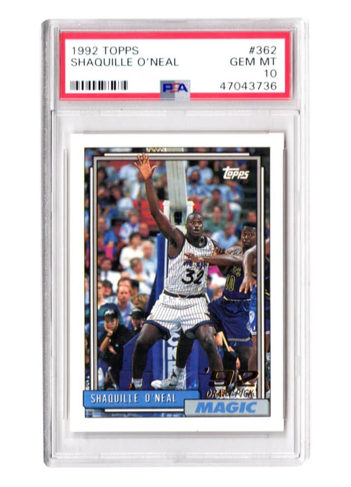 Shaquille O'Neal 1992 Topps Basketball #362 RC Rookie Card - PSA 10 GEM MINT (New Label) - PS2SO92T2 - Shaquille O'Neal 1992 Topps Basketball #362 RC Rookie Card - PSA 10 GEM MINT (New Label) product image