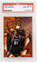 Tim Duncan (San Antonio Spurs) 1997 Topps Finest Basketball #101 RC Rookie Card - PSA 10 GEM MINT - PS2TD97F4 - Tim Duncan (San Antonio Spurs) 1997 Topps Finest Basketball #101 RC Rookie Card - PSA 10 GEM MINT product image