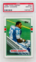 Barry Sanders (Detroit Lions) 1989 Topps Traded Football #83T RC Rookie Card - PSA 10 GEM MINT - PS3BS89T1 - Barry Sanders (Detroit Lions) 1989 Topps Traded Football #83T RC Rookie Card - PSA 10 GEM MINT product image