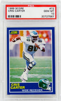 Cris Carter (Philadelphia Eagles) 1989 Score Football #72 RC Rookie Card - PSA 10 GEM MINT - PS3CC89S1 - Cris Carter (Philadelphia Eagles) 1989 Score Football #72 RC Rookie Card - PSA 10 GEM MINT product image