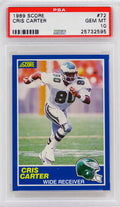 Cris Carter (Philadelphia Eagles) 1989 Score Football #72 RC Rookie Card - PSA 10 GEM MINT (Silver Label) - PS3CC89S3 - Cris Carter (Philadelphia Eagles) 1989 Score Football #72 RC Rookie Card - PSA 10 GEM MINT (Silver Label) product image