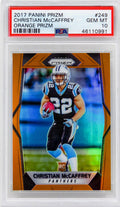 Christian McCaffrey (Carolina Panthers) 2017 Panini Prizm Football #249 Orange Prizm RC Rookie Card - PSA 10 GEM MINT - PS3CM17P2 - Christian McCaffrey (Carolina Panthers) 2017 Panini Prizm Football #249 Orange Prizm RC Rookie Card - PSA 10 GEM MINT product image