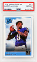 Lamar Jackson (Baltimore Ravens) 2018 Panini Donruss Football #317 RC Rookie Card - PSA 10 GEM MINT - PS3LJ18D1 - Lamar Jackson (Baltimore Ravens) 2018 Panini Donruss Football #317 RC Rookie Card - PSA 10 GEM MINT product image