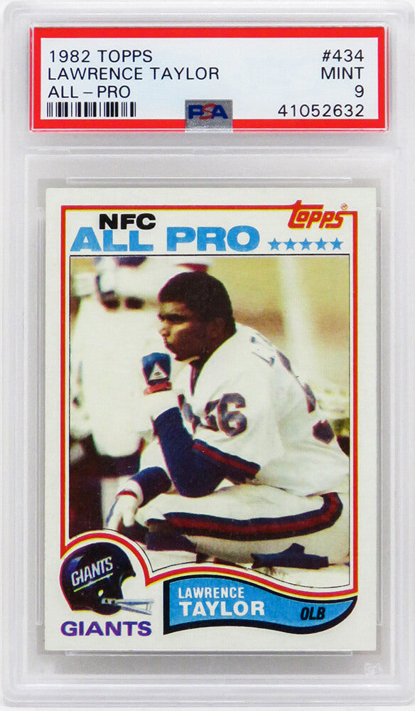Lawrence Taylor (New York Giants) 1982 Topps Football #434 RC Rookie Card - PSA 9 MINT (A) - PS3LT82A9 - Lawrence Taylor (New York Giants) 1982 Topps Football #434 RC Rookie Card - PSA 9 MINT (A) product image