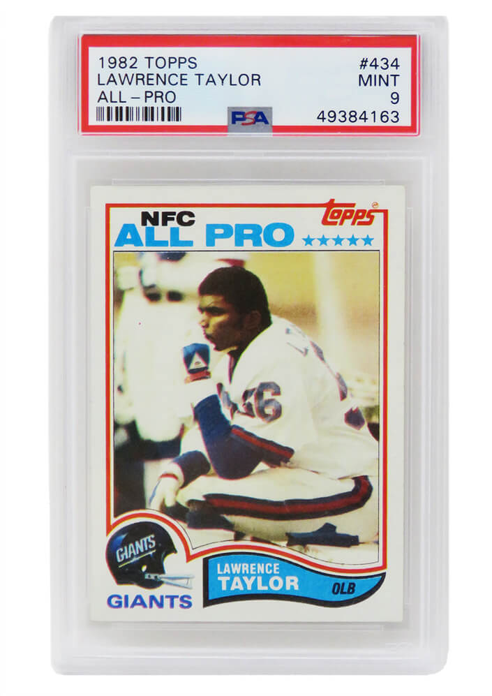 Lawrence Taylor (New York Giants) 1982 Topps Football #434 RC Rookie Card - PSA 9 MINT (F) - PS3LT82F9 - Lawrence Taylor (New York Giants) 1982 Topps Football #434 RC Rookie Card - PSA 9 MINT (F) product image