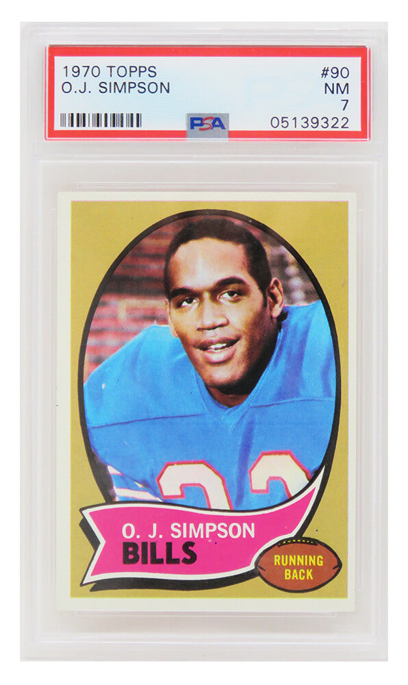 O.J. Simpson (Buffalo Bills) 1970 Topps Football RC Rookie Card #90 - PSA 7 NM (T3) - PS3OS70T3 - O.J. Simpson (Buffalo Bills) 1970 Topps Football RC Rookie Card #90 - PSA 7 NM (T3) product image