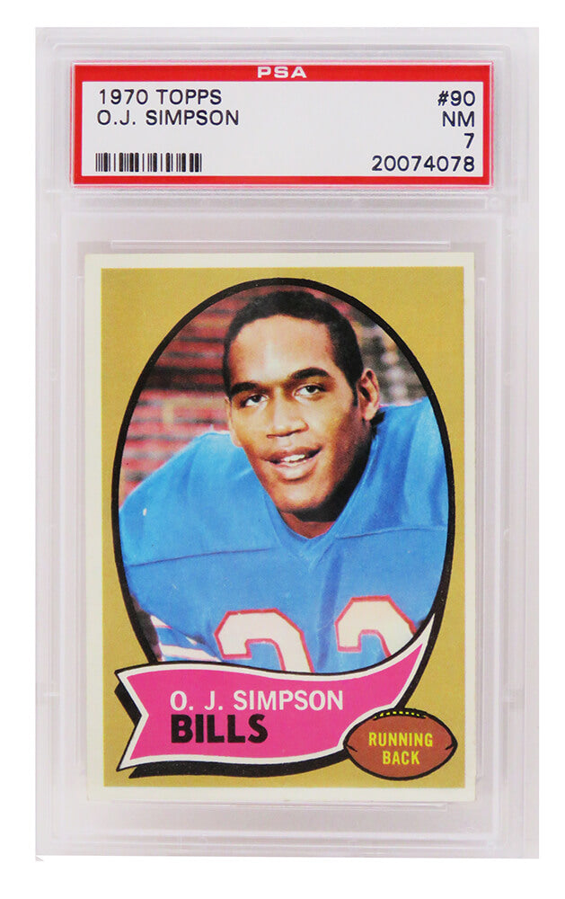 O.J. Simpson (Buffalo Bills) 1970 Topps Football RC Rookie Card #90 - PSA 7 NM (T4) - PS3OS70T4 - O.J. Simpson (Buffalo Bills) 1970 Topps Football RC Rookie Card #90 - PSA 7 NM (T4) product image