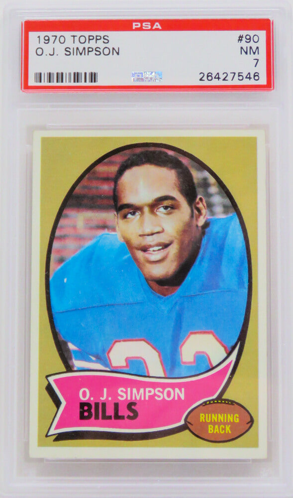 O.J. Simpson (Buffalo Bills) 1970 Topps Football #90 RC Rookie Card - PSA 7 NM (Silver Label) (G) - PS3OS70T7 - O.J. Simpson (Buffalo Bills) 1970 Topps Football #90 RC Rookie Card - PSA 7 NM (Silver Label) (G) product image