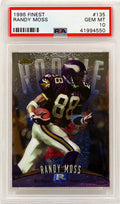 Randy Moss (Minnesota Vikings) 1998 Topps Finest Football #135 RC Rookie Card - PSA 10 GEM MINT (New Label) - PS3RM98F4 - Randy Moss (Minnesota Vikings) 1998 Topps Finest Football #135 RC Rookie Card - PSA 10 GEM MINT (New Label) product image
