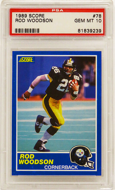 Rod Woodson (Pittsburgh Steelers) 1989 Score Football #78 RC Rookie Card - PSA 10 GEM MINT - PS3RW89S1 - Rod Woodson (Pittsburgh Steelers) 1989 Score Football #78 RC Rookie Card - PSA 10 GEM MINT product image