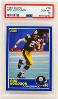 Rod Woodson (Pittsburgh Steelers) 1989 Score Football #78 RC Rookie Card - PSA 10 GEM MINT (New Label) - PS3RW89S2 - Rod Woodson (Pittsburgh Steelers) 1989 Score Football #78 RC Rookie Card - PSA 10 GEM MINT (New Label) product image