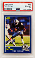 Tim Brown (Raiders) 1989 Score Football #86 RC Rookie Card - PSA 10 GEM MINT - PS3TB89S1 - Tim Brown (Raiders) 1989 Score Football #86 RC Rookie Card - PSA 10 GEM MINT product image