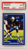 Tim Brown (Raiders) 1989 Score Football #86 RC Rookie Card - PSA 10 GEM MINT (Silver Label) - PS3TB89S2 - Tim Brown (Raiders) 1989 Score Football #86 RC Rookie Card - PSA 10 GEM MINT (Silver Label) product image