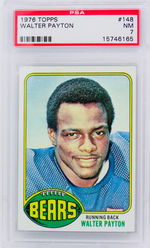 Walter Payton (Chicago Bears) 1976 Topps Football #148 RC Rookie Card - PSA 7 NM (A) - PS3WP76TA - Walter Payton (Chicago Bears) 1976 Topps Football #148 RC Rookie Card - PSA 7 NM (A) product image