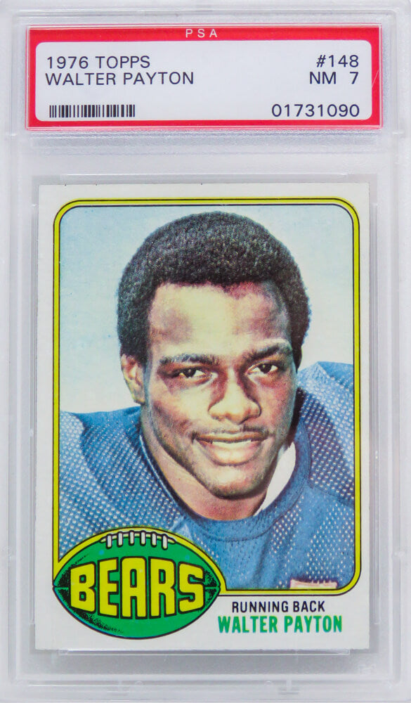 Walter Payton (Chicago Bears) 1976 Topps Football #148 RC Rookie Card - PSA 7 NM (B) - PS3WP76TB - Walter Payton (Chicago Bears) 1976 Topps Football #148 RC Rookie Card - PSA 7 NM (B) product image