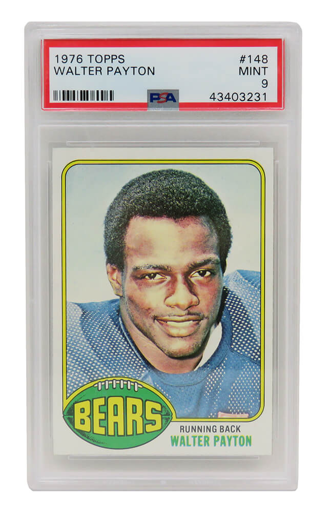 Walter Payton (Chicago Bears) 1976 Topps Football #148 RC Rookie Card - PSA 9 Mint (D) - PS3WP76TD - Walter Payton (Chicago Bears) 1976 Topps Football #148 RC Rookie Card - PSA 9 Mint (D) product image