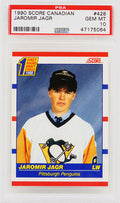 Jaromir Jagr (Pittsburgh Penguins) 1990 Score Canadian Hockey #428 RC Rookie Card - PSA 10 GEM MINT (Silver Label) - PS4JJ90S2 - Jaromir Jagr (Pittsburgh Penguins) 1990 Score Canadian Hockey #428 RC Rookie Card - PSA 10 GEM MINT (Silver Label) product image