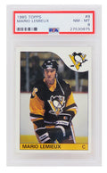 Mario Lemieux (Pittsburgh Penguins) 1985 Topps Hockey RC Rookie Card #9 - (PSA 8 NM-MT) (E) - PS4ML85TE - Mario Lemieux (Pittsburgh Penguins) 1985 Topps Hockey RC Rookie Card #9 - (PSA 8 NM-MT) (E) product image