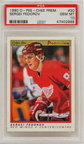 Sergei Fedorov (Detroit Red Wings) 1990 O-Pee-Chee Premier Hockey #30 RC Rookie Card - PSA 10 GEM MINT - PS4SF90O1 - Sergei Fedorov (Detroit Red Wings) 1990 O-Pee-Chee Premier Hockey #30 RC Rookie Card - PSA 10 GEM MINT product image