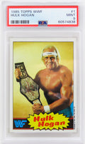 Hulk Hogan 1985 Topps WWF Pro Wrestling Stars (Yellow Background) RC Rookie Card #1 - PSA 9 MINT - PS5HH85T2 - Hulk Hogan 1985 Topps WWF Pro Wrestling Stars (Yellow Background) RC Rookie Card #1 - PSA 9 MINT product image