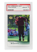 TIGER WOODS 2001 Upper Deck Golf #1 RC Rookie Card - PSA 10 GEM MINT - PS5TW01U1 - TIGER WOODS 2001 Upper Deck Golf #1 RC Rookie Card - PSA 10 GEM MINT product image