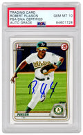 Robert Puason Signed Oakland A's 2020 Topps Bowman Baseball Rookie Card #BP-145 - (PSA/DNA / Auto Grade 10) - PUACAR103 - Robert Puason Signed Oakland A's 2020 Topps Bowman Baseball Rookie Card #BP-145 - (PSA/DNA / Auto Grade 10) product image