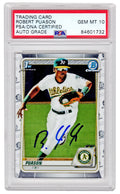 Robert Puason Signed Oakland A's 2020 Topps Bowman Chrome Baseball Rookie Card #BCP-145 - (PSA/DNA / Auto Grade 10) - PUACAR105 - Robert Puason Signed Oakland A's 2020 Topps Bowman Chrome Baseball Rookie Card #BCP-145 - (PSA/DNA / Auto Grade 10) product image
