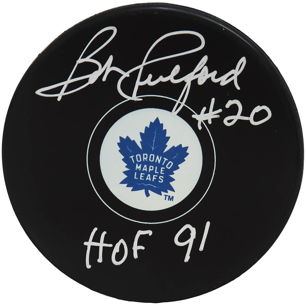 Bob Pulford Signed Toronto Maple Leafs Logo Hockey Puck w/HOF'91 - PULPUC400 - Bob Pulford Signed Toronto Maple Leafs Logo Hockey Puck w/HOF'91 product image