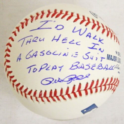 Pete Rose Signed Autographed MLB Baseball w/'I'd Walk Thru Hell In A Gasoline Suit To Play Baseball' PSA/DNA - ROSBSB110 - Pete Rose Signed Autographed MLB Baseball w/'I'd Walk Thru Hell In A Gasoline Suit To Play Baseball' PSA/DNA product image