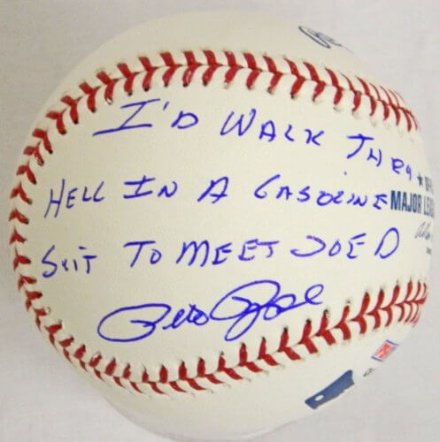Pete Rose Signed Autographed MLB Baseball w/'I'd Walk Thru Hell in a Gasoline Suit to Meet Joe D.' PSA/DNA - ROSBSB105 - Pete Rose Signed Autographed MLB Baseball w/'I'd Walk Thru Hell in a Gasoline Suit to Meet Joe D.' PSA/DNA product image