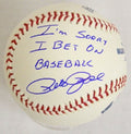 Pete Rose Signed Autographed MLB Baseball w/'I'm Sorry I Bet on Baseball' PSA/DNA - ROSBSB103 - Pete Rose Signed Autographed MLB Baseball w/'I'm Sorry I Bet on Baseball' PSA/DNA product image