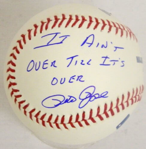 Pete Rose Signed Autographed MLB Baseball w/'It Aint Over Till Its Over' PSA/DNA - ROSBSB109 - Pete Rose Signed Autographed MLB Baseball w/'It Aint Over Till Its Over' PSA/DNA product image