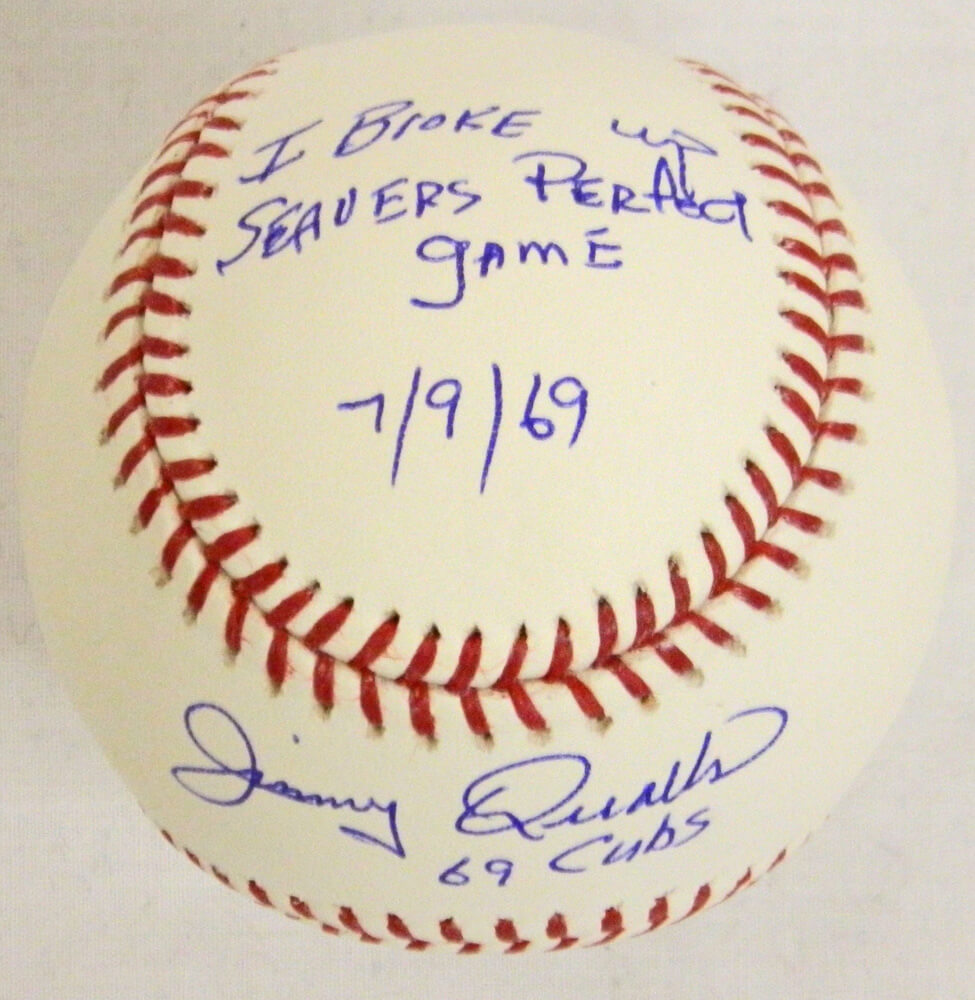 Jimmy Qualls Signed Official MLB Baseball w/I Broke Up Seavers Perfect Game 7/9/69 - QUABSB101 - Jimmy Qualls Signed Official MLB Baseball w/I Broke Up Seavers Perfect Game 7/9/69 product image